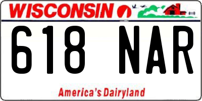 WI license plate 618NAR