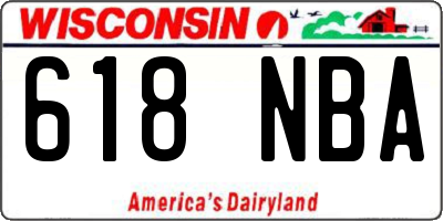 WI license plate 618NBA