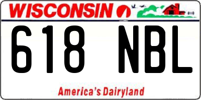 WI license plate 618NBL