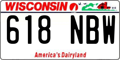 WI license plate 618NBW