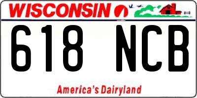 WI license plate 618NCB