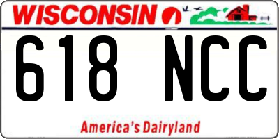 WI license plate 618NCC