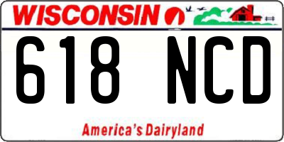 WI license plate 618NCD