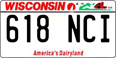 WI license plate 618NCI