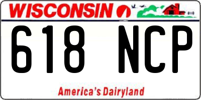 WI license plate 618NCP