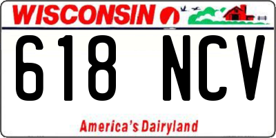 WI license plate 618NCV
