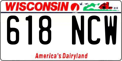 WI license plate 618NCW