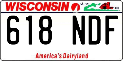 WI license plate 618NDF