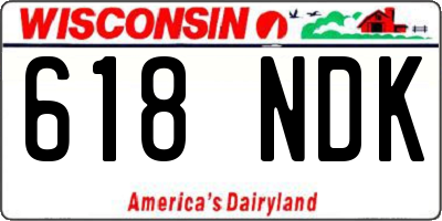 WI license plate 618NDK