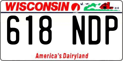 WI license plate 618NDP