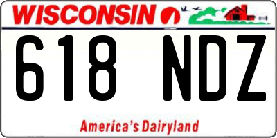 WI license plate 618NDZ