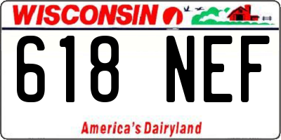 WI license plate 618NEF