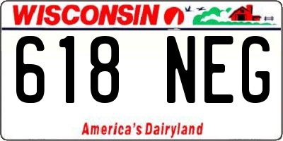WI license plate 618NEG