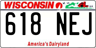 WI license plate 618NEJ