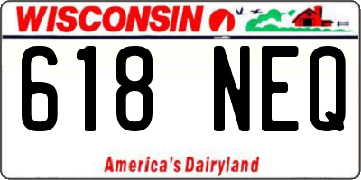 WI license plate 618NEQ