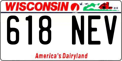 WI license plate 618NEV