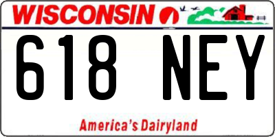 WI license plate 618NEY