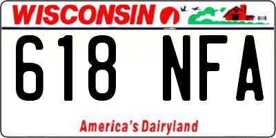 WI license plate 618NFA