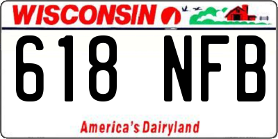 WI license plate 618NFB