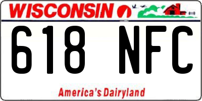 WI license plate 618NFC
