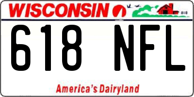 WI license plate 618NFL