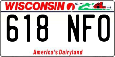 WI license plate 618NFO