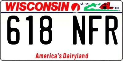 WI license plate 618NFR