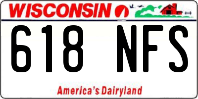 WI license plate 618NFS