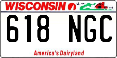 WI license plate 618NGC