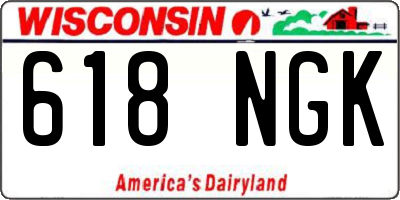 WI license plate 618NGK