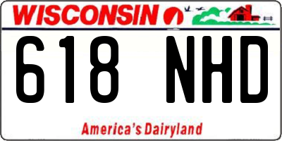 WI license plate 618NHD