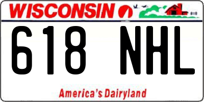 WI license plate 618NHL