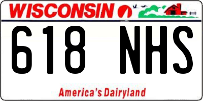 WI license plate 618NHS