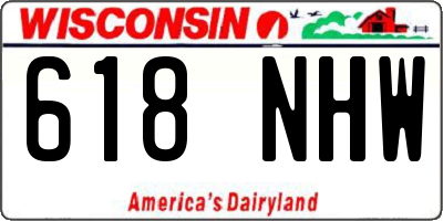 WI license plate 618NHW