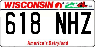 WI license plate 618NHZ