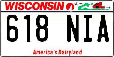 WI license plate 618NIA