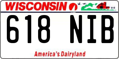 WI license plate 618NIB