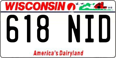 WI license plate 618NID
