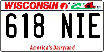 WI license plate 618NIE
