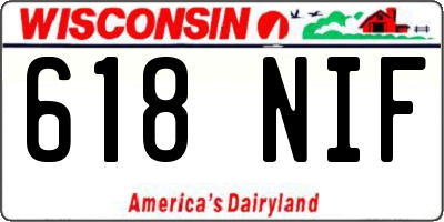 WI license plate 618NIF