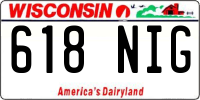 WI license plate 618NIG