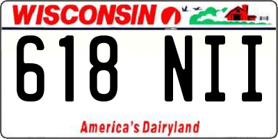 WI license plate 618NII