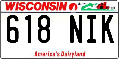 WI license plate 618NIK