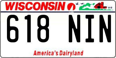 WI license plate 618NIN