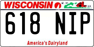WI license plate 618NIP
