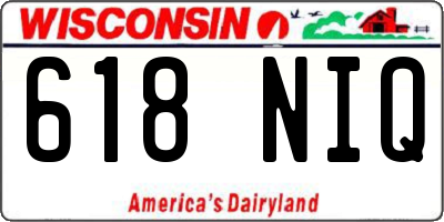 WI license plate 618NIQ