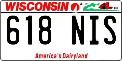 WI license plate 618NIS