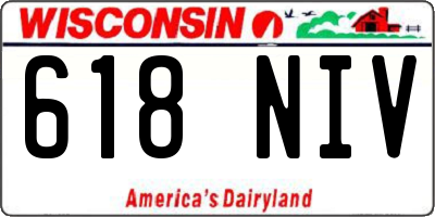 WI license plate 618NIV