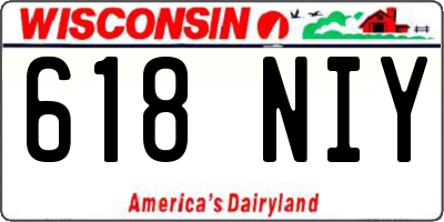 WI license plate 618NIY