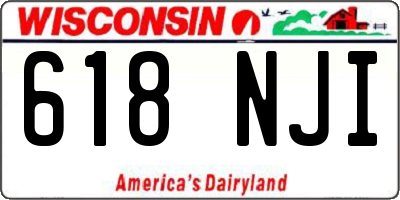 WI license plate 618NJI